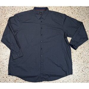 Hugo Boss Men's Box‎ Pattern Button Up Long Sleeve Shirt Size 5XL